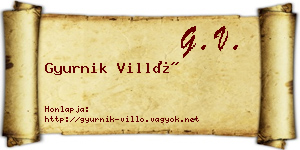 Gyurnik Villő névjegykártya